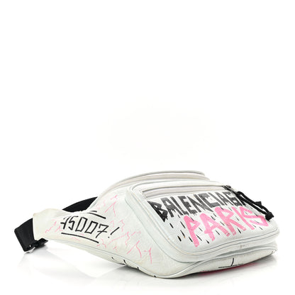 Balenciaga Agneau Arena Graffiti All Over Explorer Belt Bag White Multicolor 4 of 15