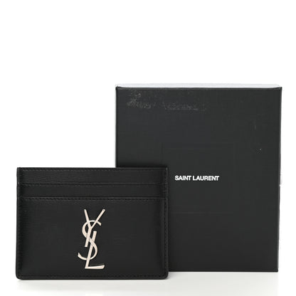 Saint Laurent Calfskin Monogram Credit Card Case Black 8 of 8