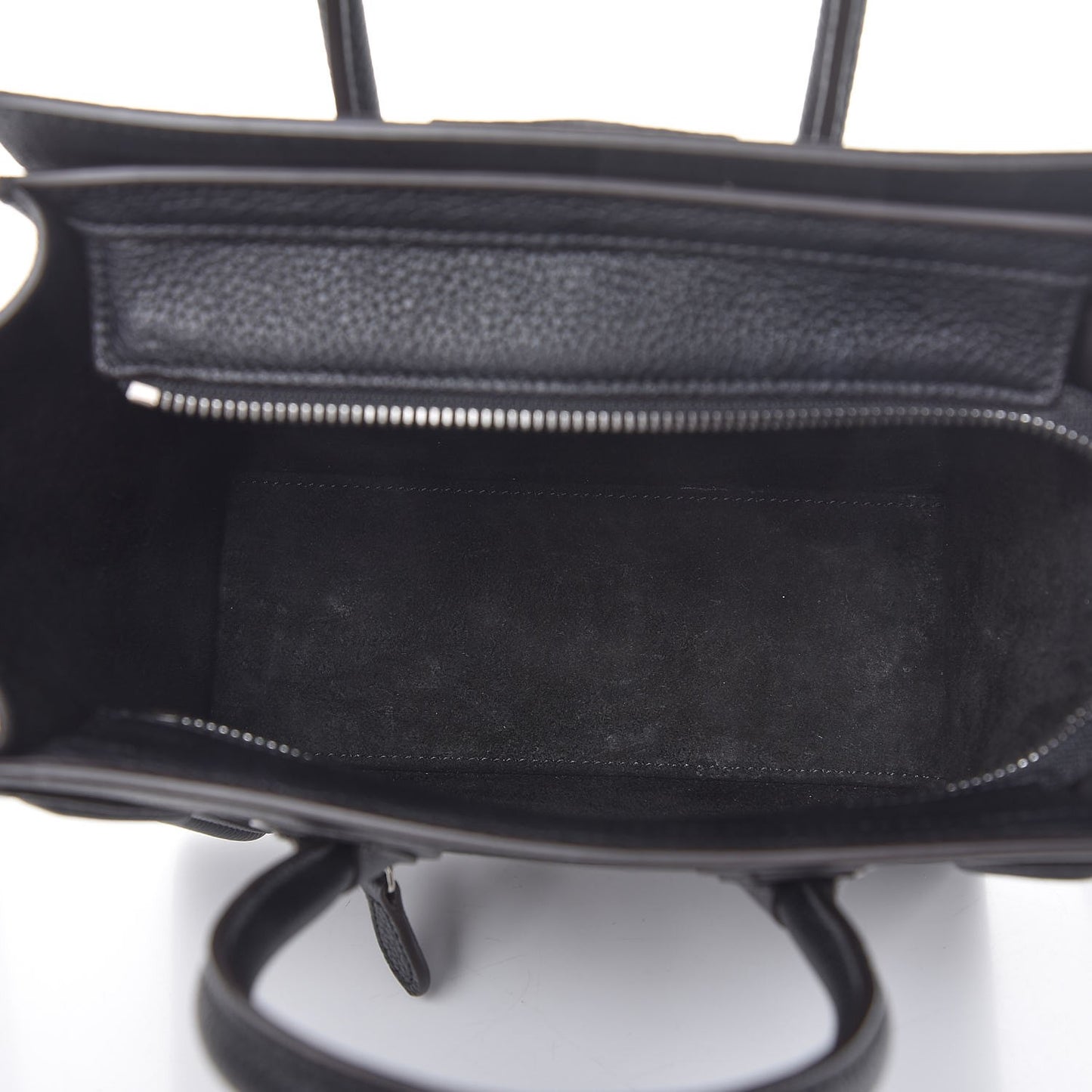 Drummed Calfskin Nano Luggage Black