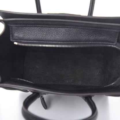 Celine Drummed Calfskin Nano Luggage Black 5 of 7