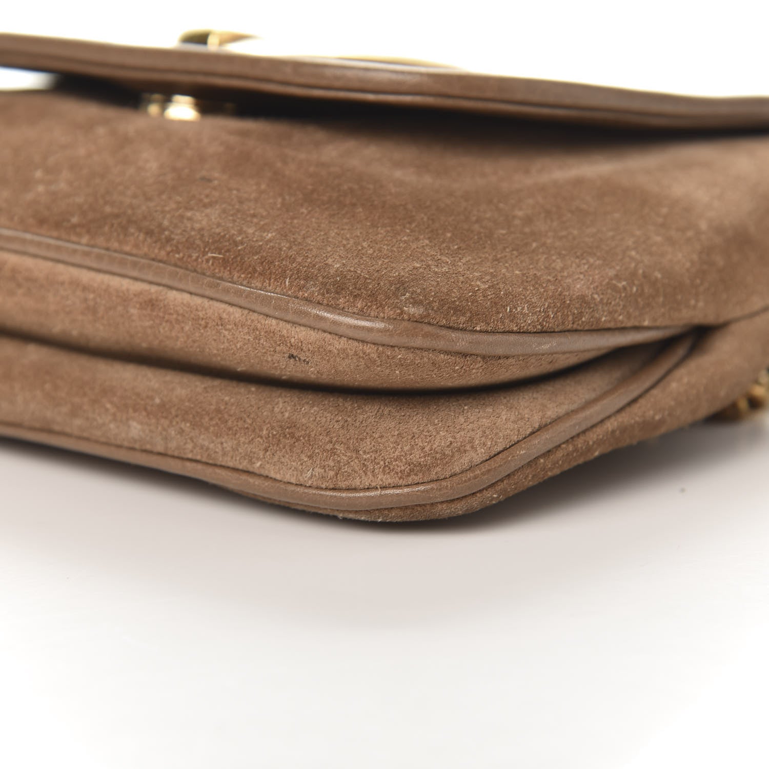 Gucci Suede Cudu Small 1973 Chain Shoulder Bag Marron Glace 10 of 11