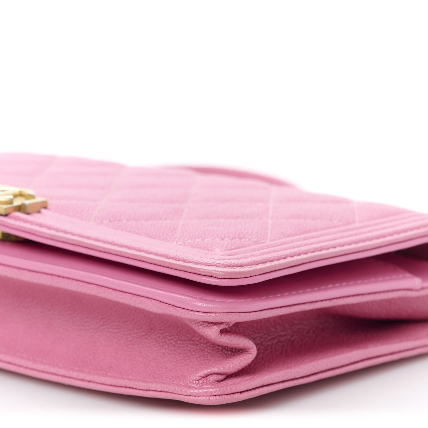 Caviar Quilted Boy Wallet On Chain WOC Pink
