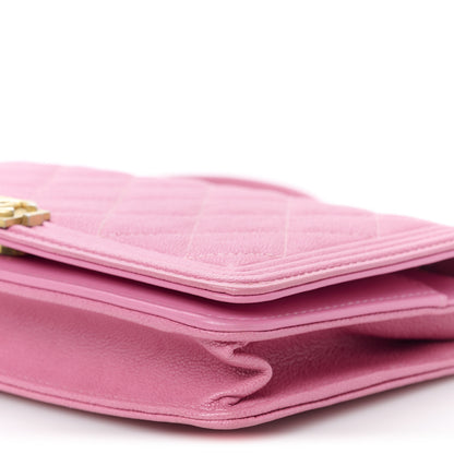 Chanel Caviar Quilted Boy Wallet On Chain WOC Pink 11 of 11