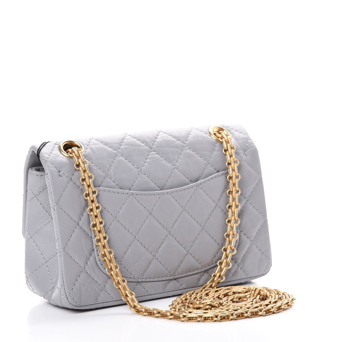 Aged Calfskin Quilted 2.55 Reissue Mini Flap Grey
