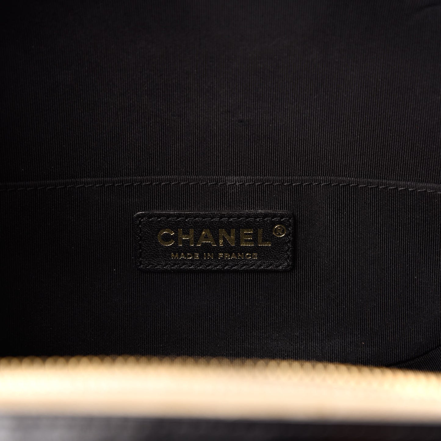 Aged Calfskin Stitched Camera Case Black Light Beige