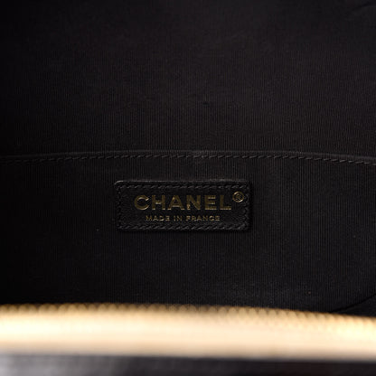 Chanel Aged Calfskin Stitched Camera Case Black Light Beige 6 of 10