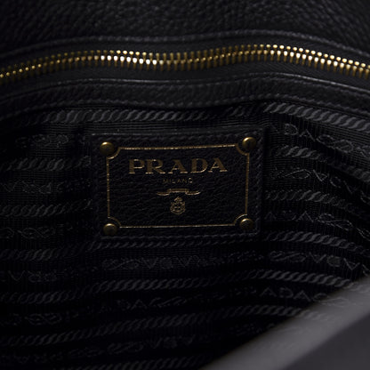 Prada Vitello Daino Side Pocket Tote Black 6 of 9