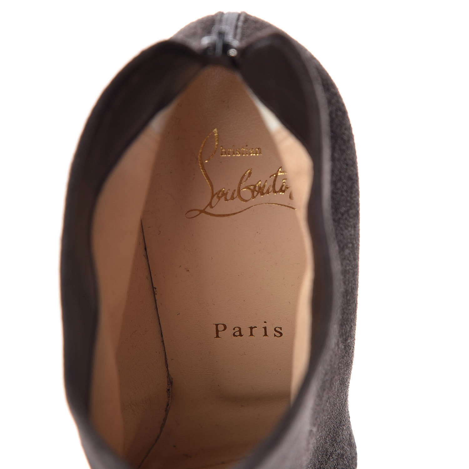 Christian Louboutin Suede Calfskin Gaetanina 85 Booties 40 Taupe 7 of 7