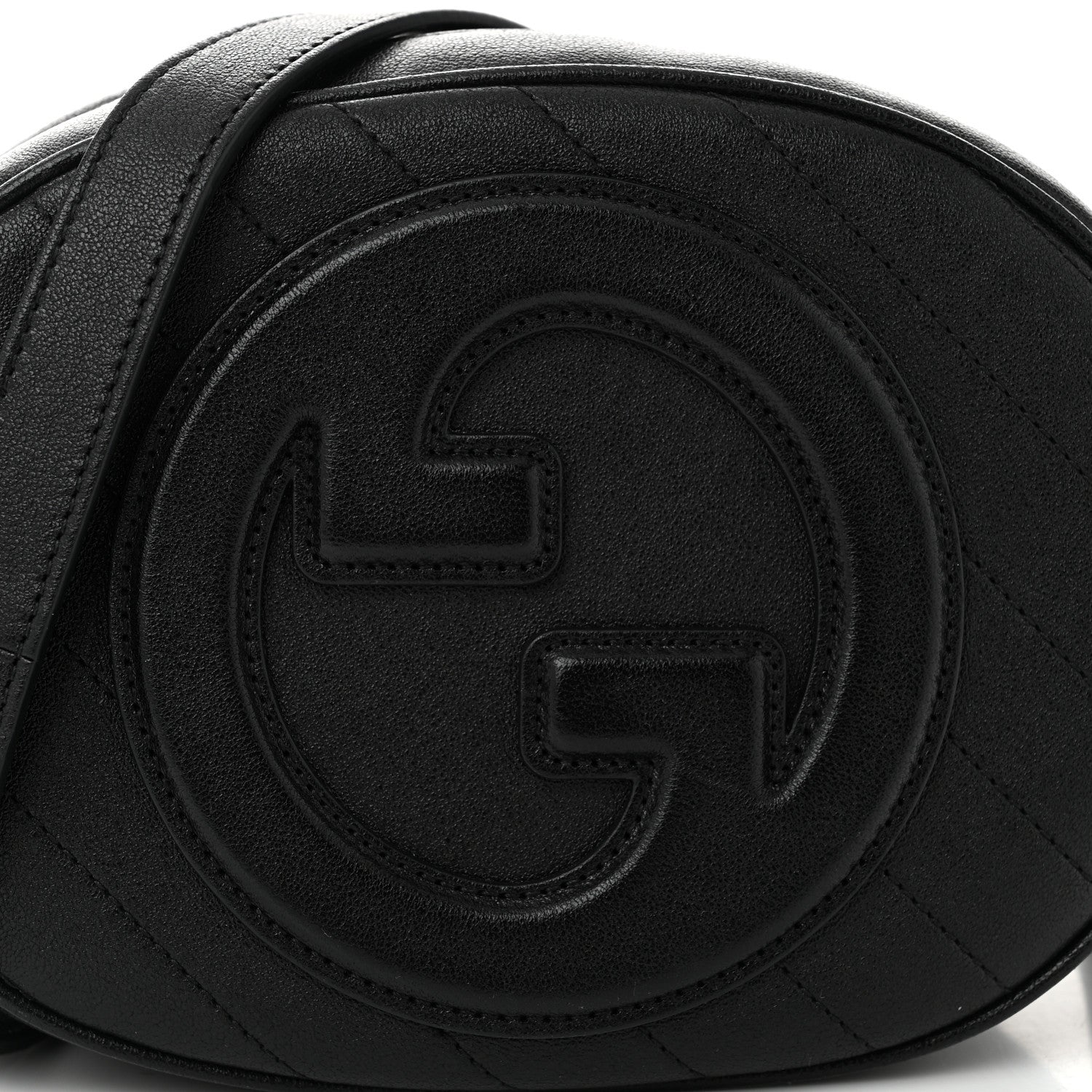 Gucci Sakai Be Green Calfskin Diagonal Stitched Mini Blondie Shoulder Bag Black 8 of 10