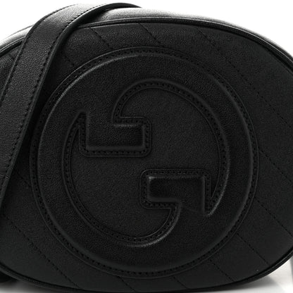 Gucci Sakai Be Green Calfskin Diagonal Stitched Mini Blondie Shoulder Bag Black 8 of 10