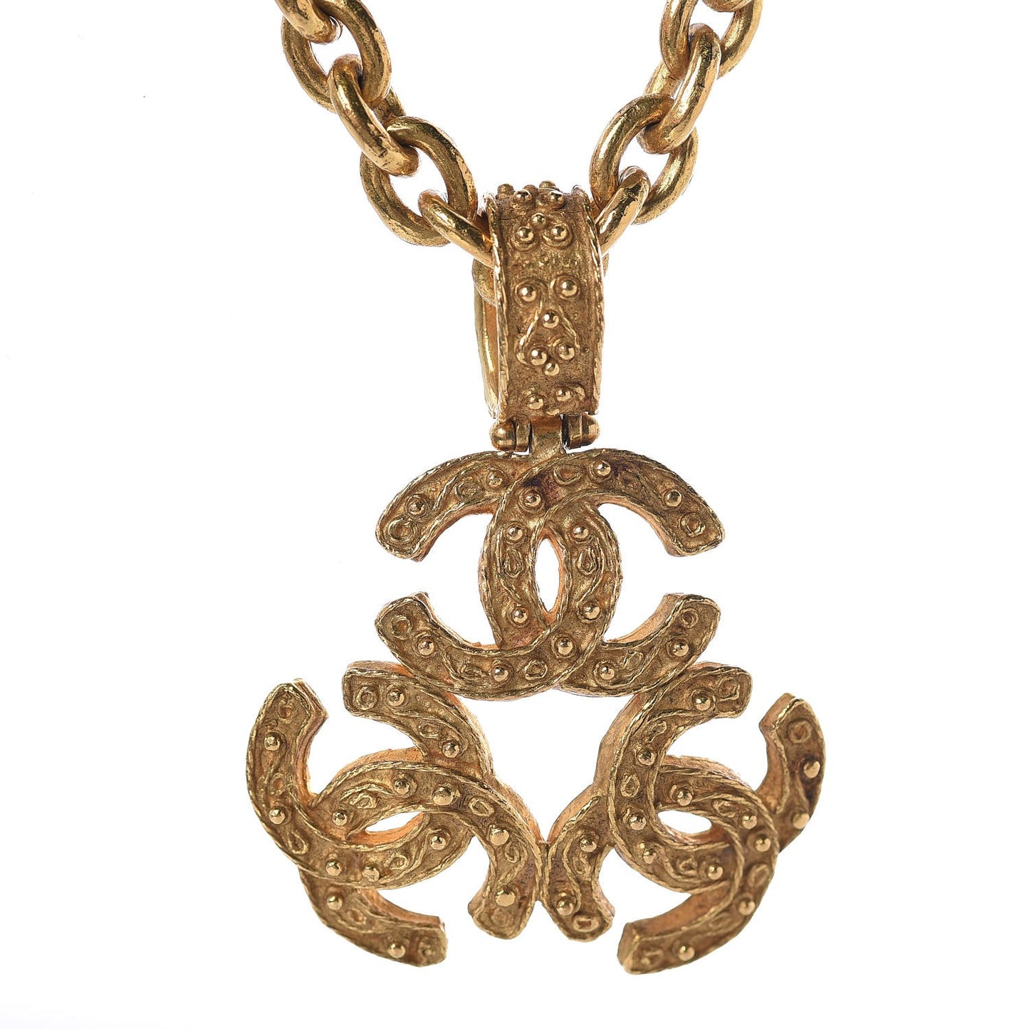 Triple CC Chain Necklace Gold
