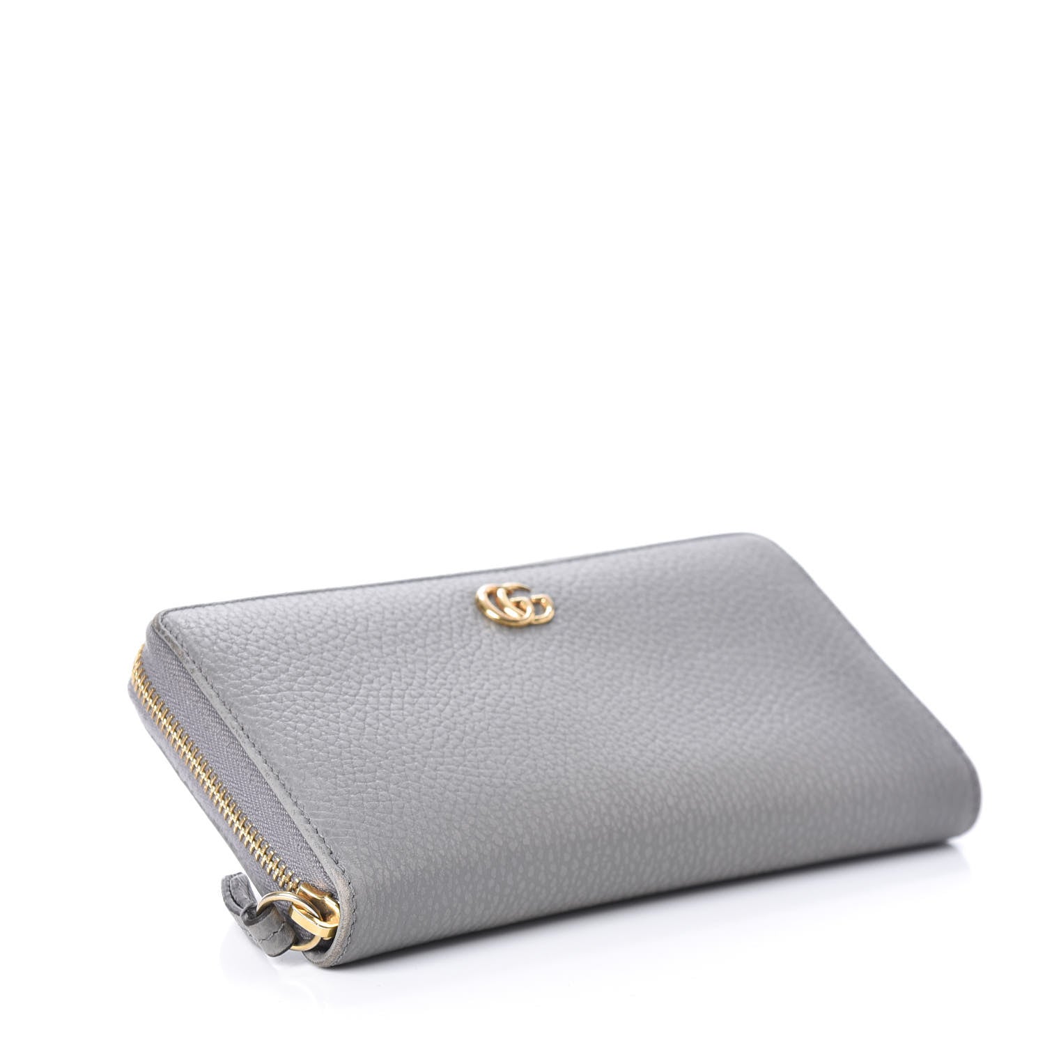 Gucci Dollar Calfskin GG Marmont Zip Around Wallet Grey 4 of 6