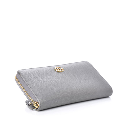 Gucci Dollar Calfskin GG Marmont Zip Around Wallet Grey 4 of 6