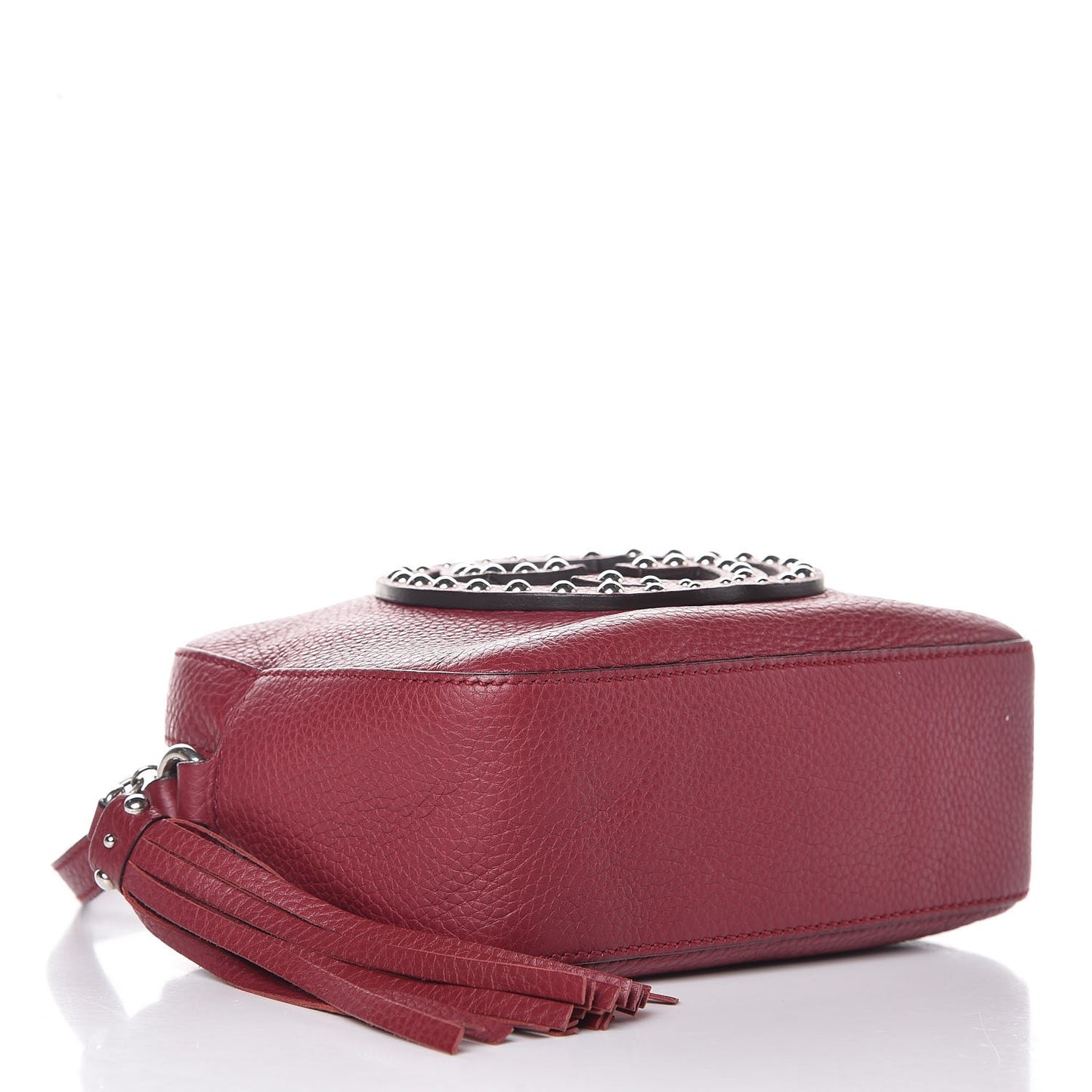 Pebbled Calfskin Studded Small Soho Disco Bag Soft Burgundy