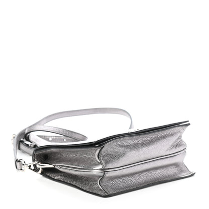 Prada Metallic Vitello Daino Flap Crossbody Cromo 4 of 8