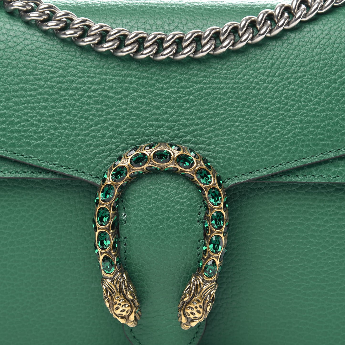 Pebbled Calfskin Small Dionysus Shoulder Bag Emerald