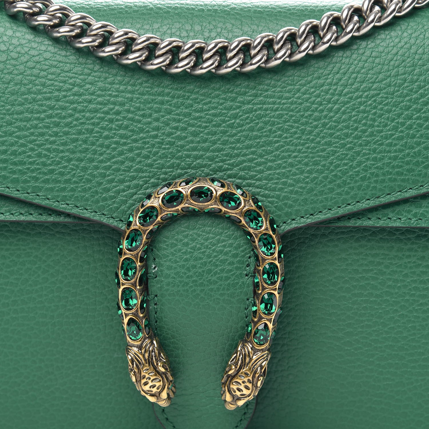 Gucci Pebbled Calfskin Small Dionysus Shoulder Bag Emerald 8 of 10