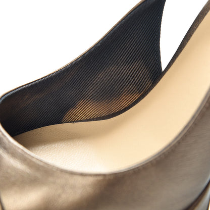 Chanel Lambskin Camellia Sling Back Pumps 39 Bronze 14 of 21