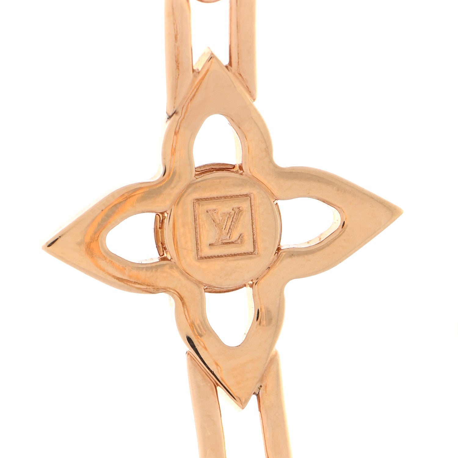 Louis Vuitton Swarovski Crystal Flower Power Hoop Earrings Gold 4 of 5