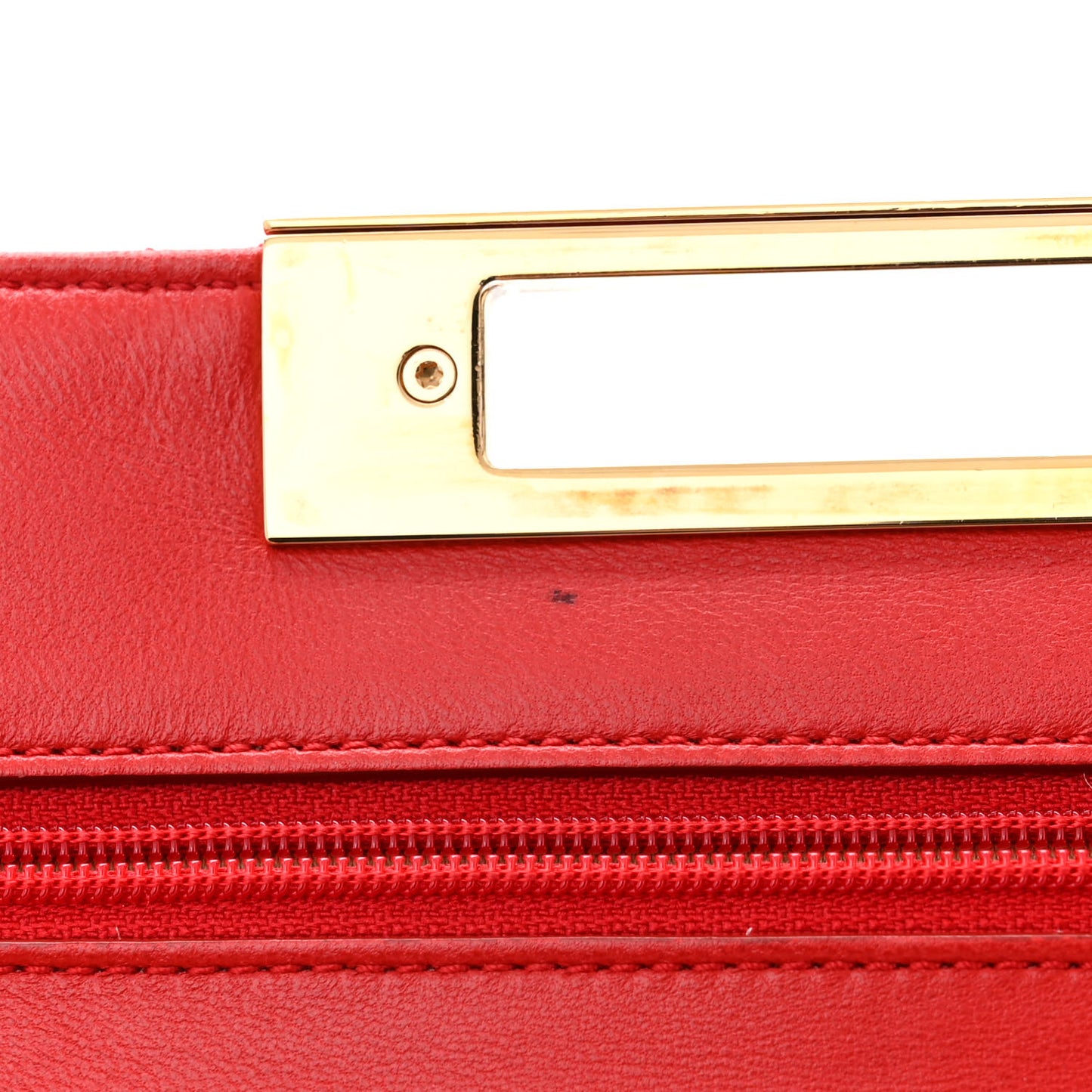 Lambskin Quilted Golden Class Wallet on Chain WOC Red
