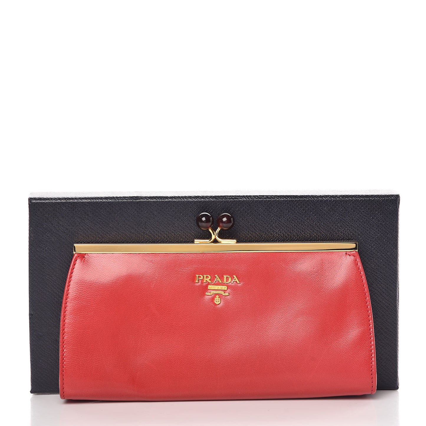 Goatskin Chic Kisslock Mini Clutch Rosso