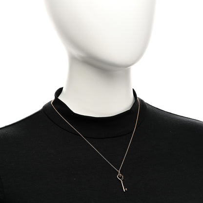 Tiffany 18K Rose Gold Mini Heart Key Pendant Necklace 2 of 5