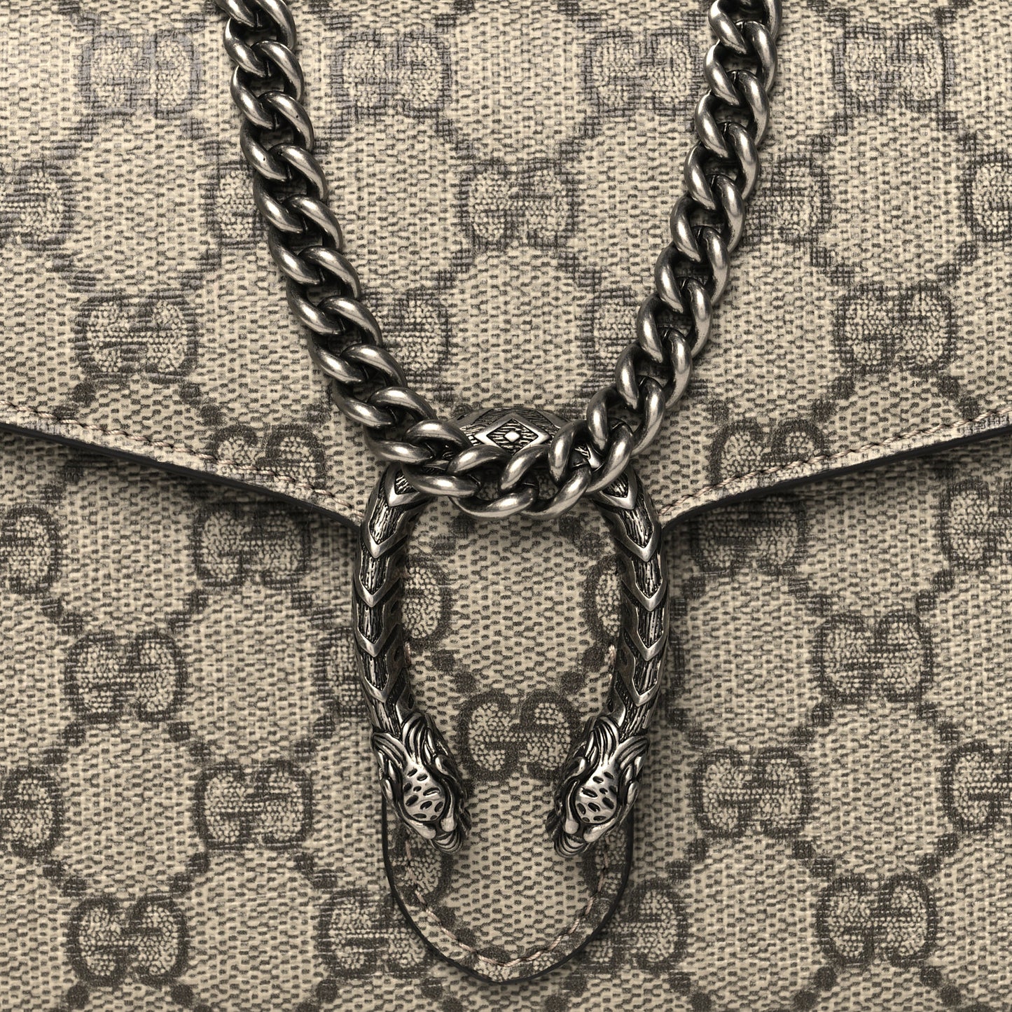 GG Supreme Monogram Mini Dionysus Chain Wallet Beige Taupe