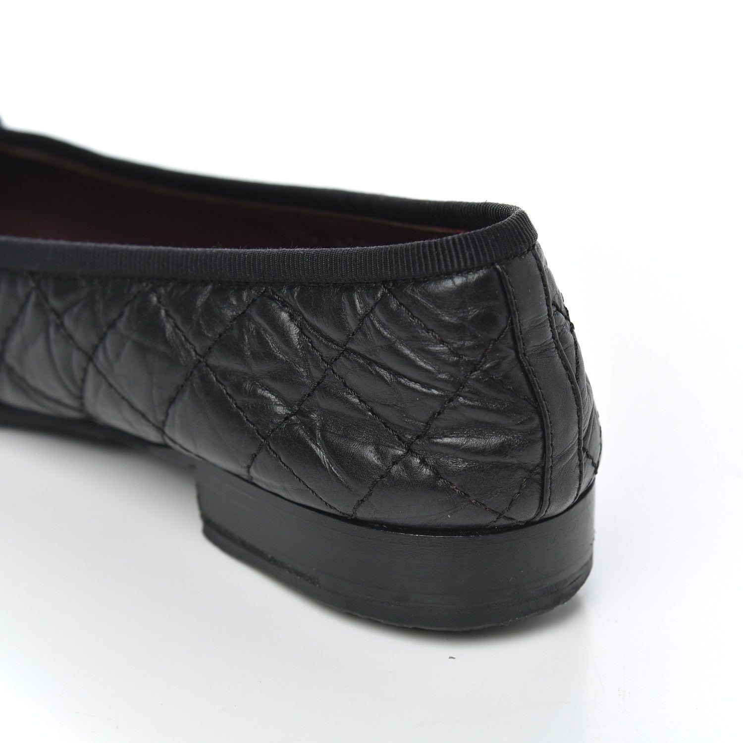 Chanel Aged Calfskin Quilted CC Cap Toe Ballerina Flats 36 Black 19 of 23