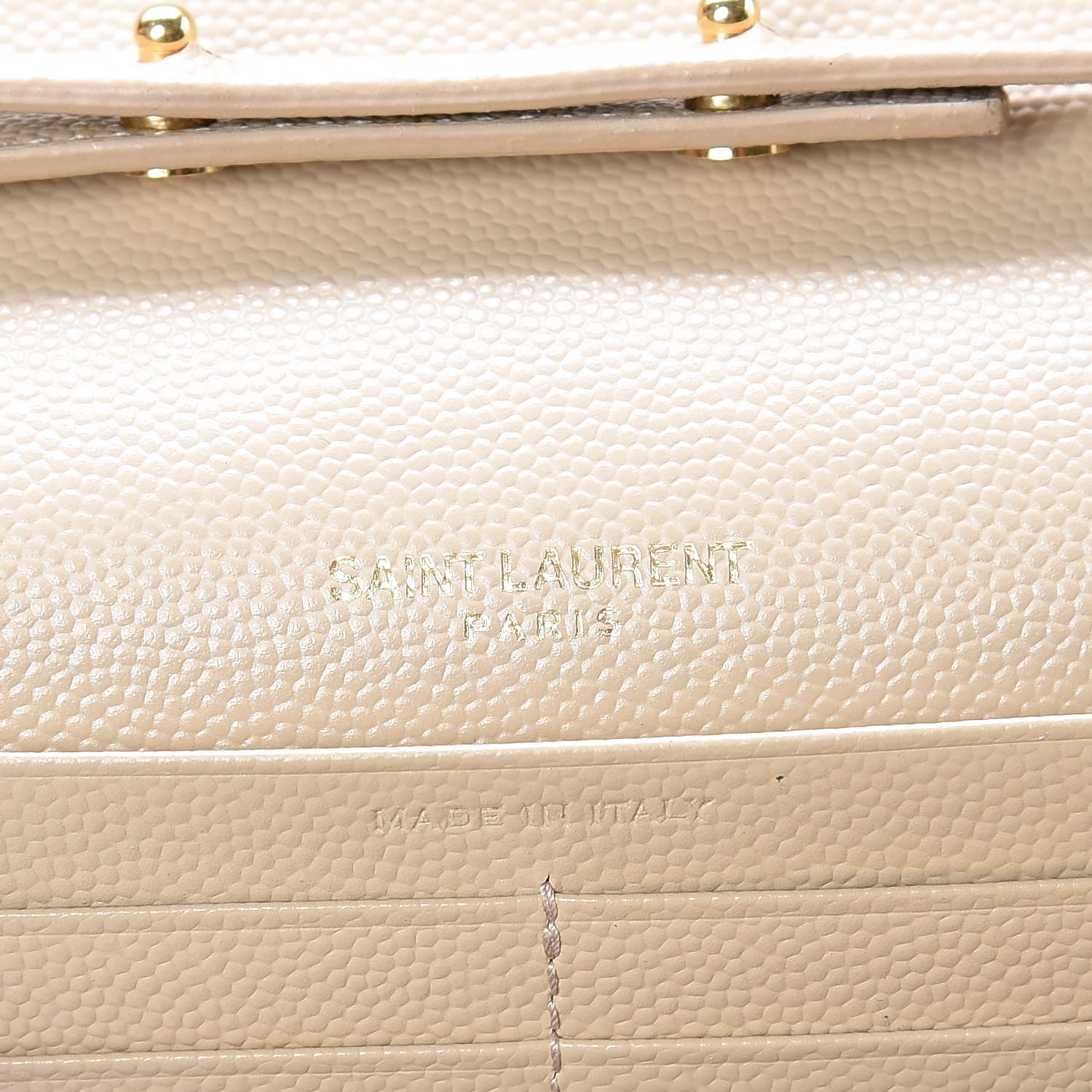 Saint Laurent Grain De Poudre Matelasse Chevron Monogram Chain Wallet Nude Powder 8 of 10