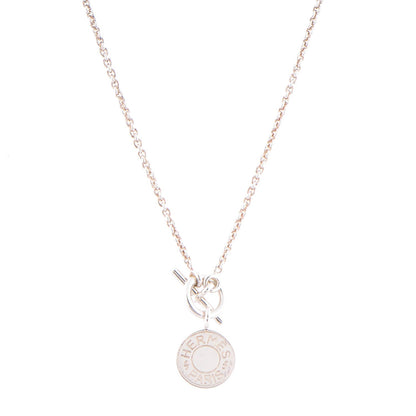 Hermes Silver Mini Clou de Selle Charm Pendant Necklace 1 of 4
