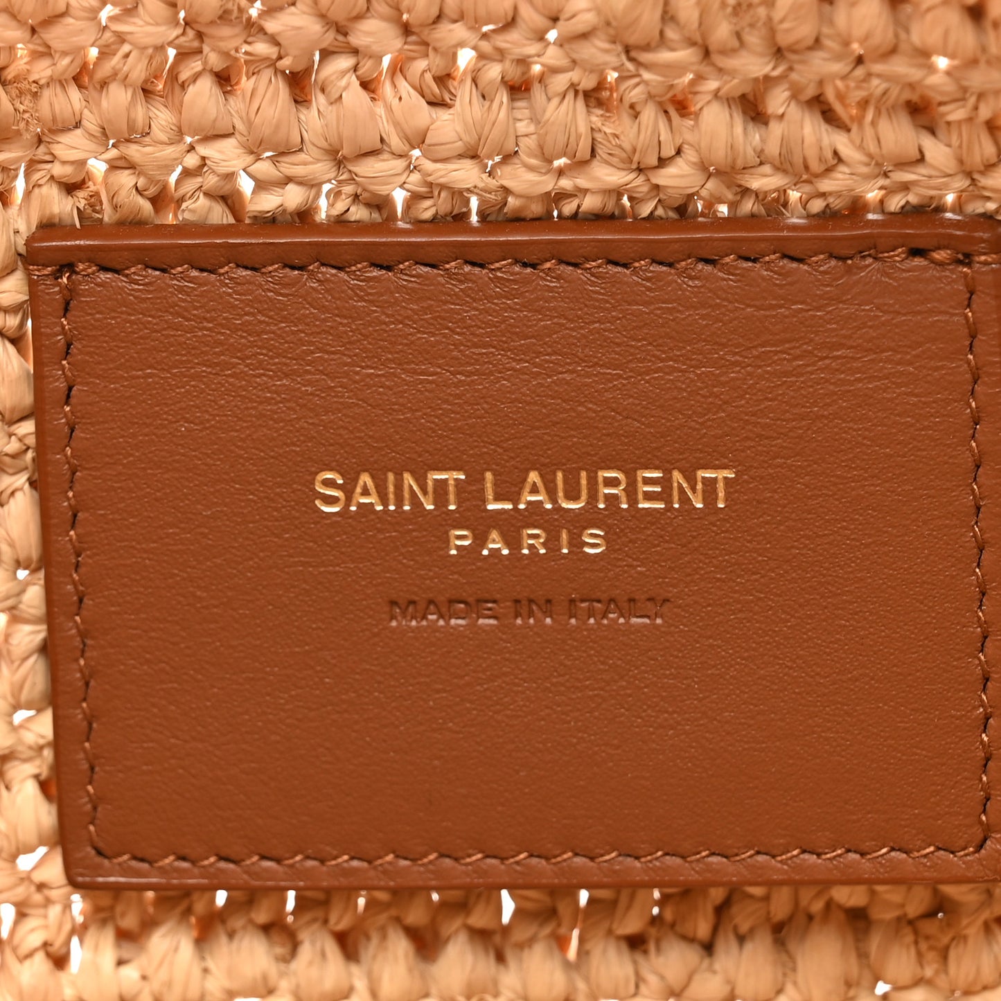 Raffia Calfskin Gaby Crossbody Bag Natural Brick