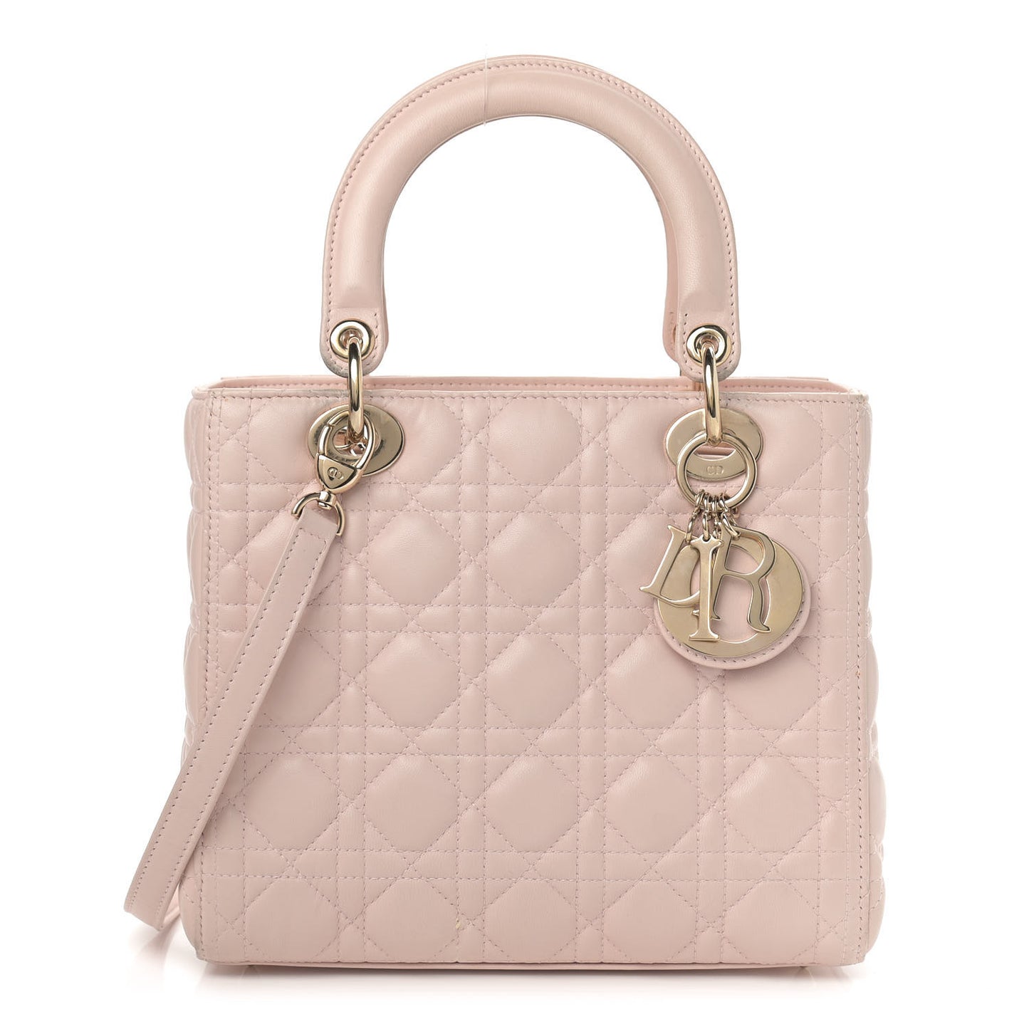 Lambskin Cannage Medium Lady Dior Light Pink