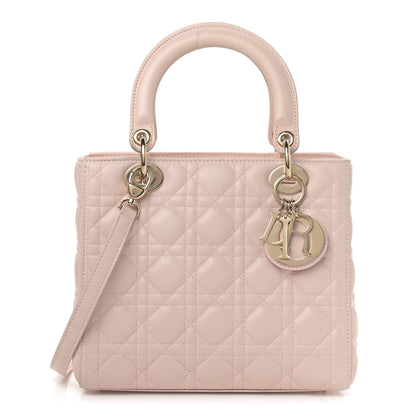 Christian Dior Lambskin Cannage Medium Lady Dior Light Pink 1 of 19