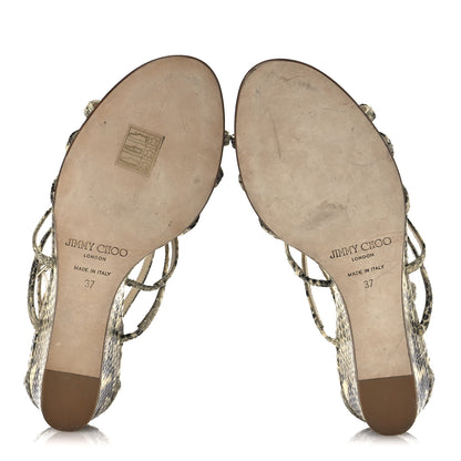 Jimmy Choo Snakeskin Sai 65 Sandals 37 Natural 7 of 13