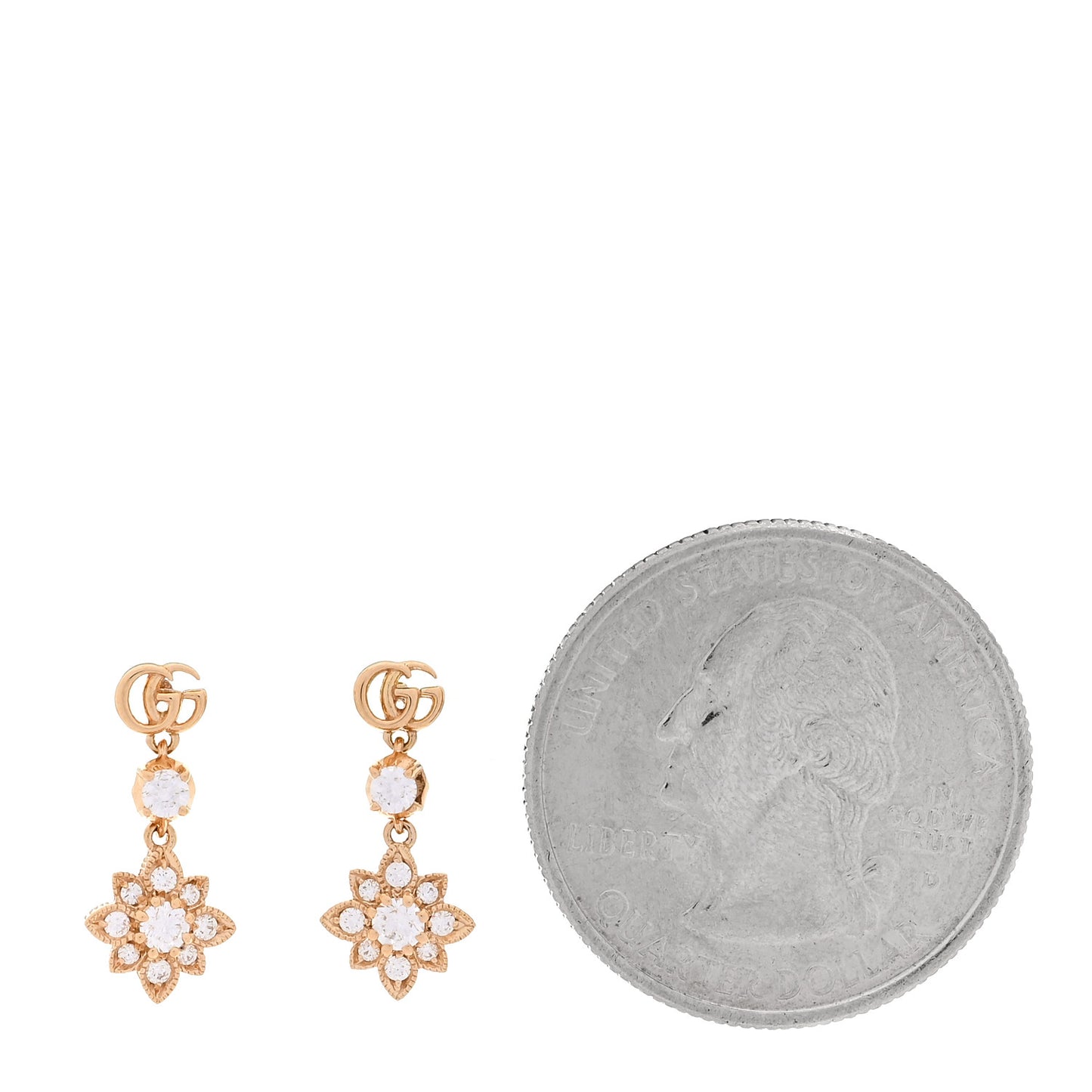 18K Rose Gold Diamond Flora Drop Earrings