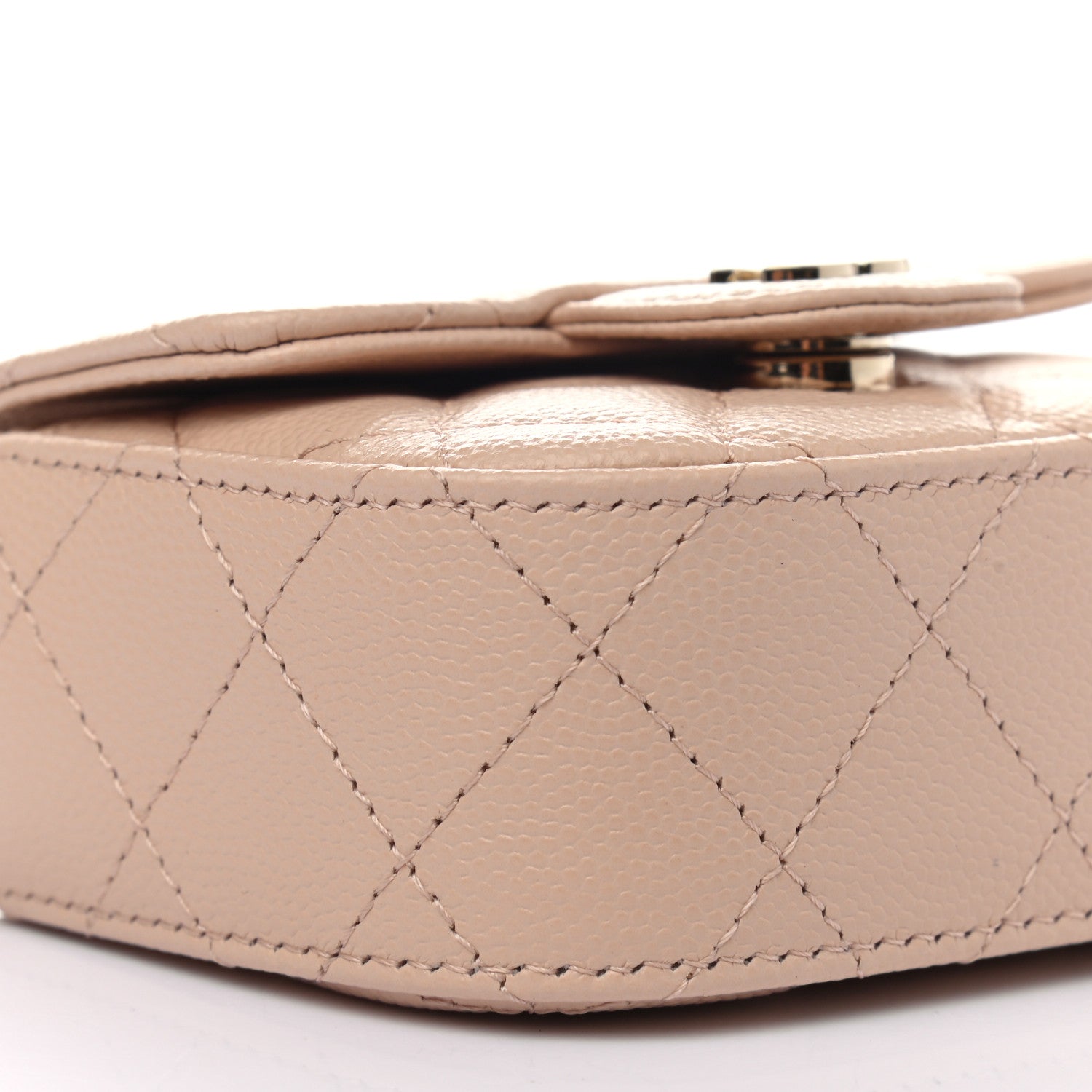 Chanel Caviar Quilted Mini Clutch With Chain Light Beige 9 of 10