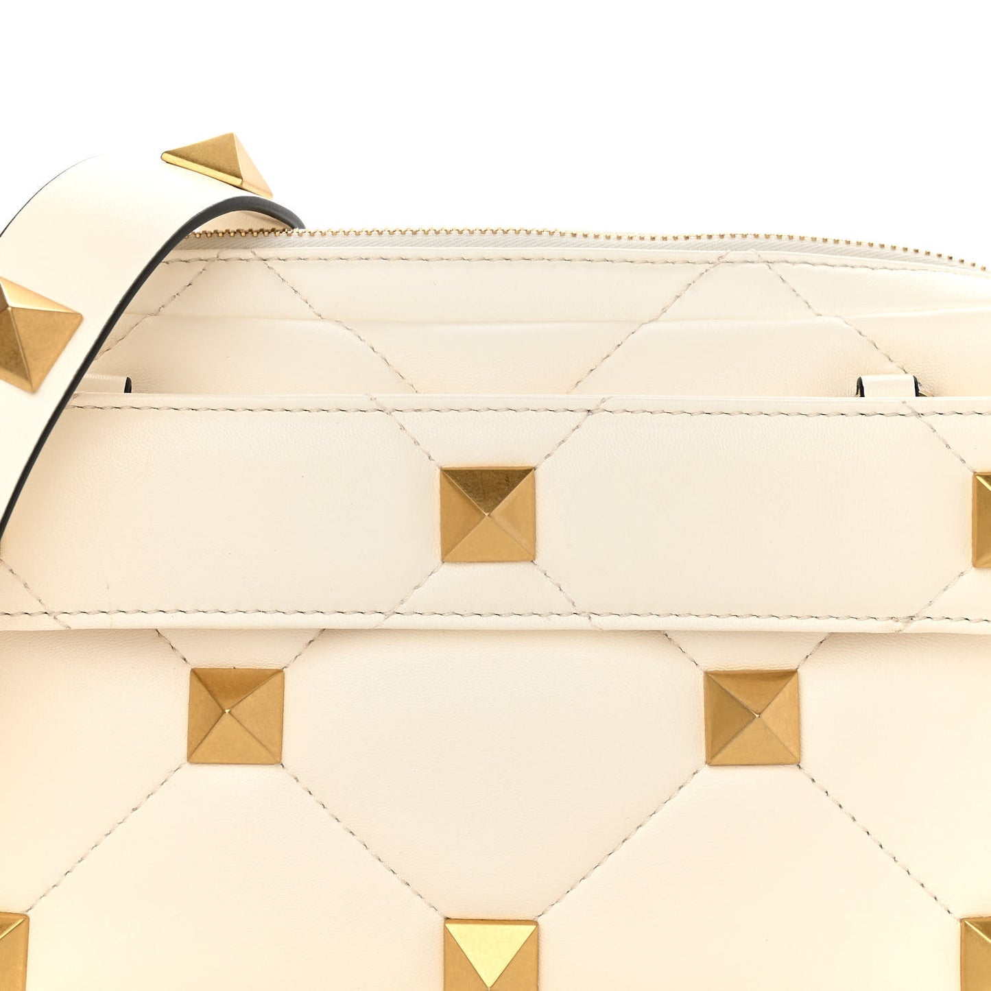 Nappa Roman Stud Crossbody Ivory