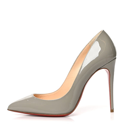 Christian Louboutin Patent Pigalle Follies 100 Pumps 36 Gris 1 of 7