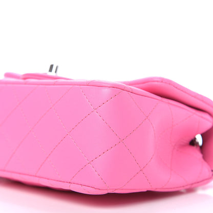 Chanel Lambskin Quilted Mini Rectangular Flap Neon Pink 7 of 10