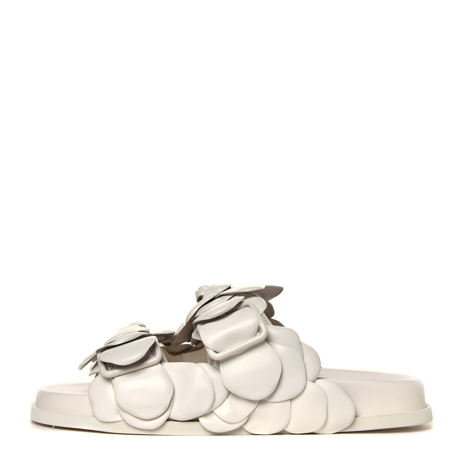 Valentino Garavani Kidskin Atelier 03 Rose Edition Double Buckle Slide Sandals 37 Avorio 1 of 6