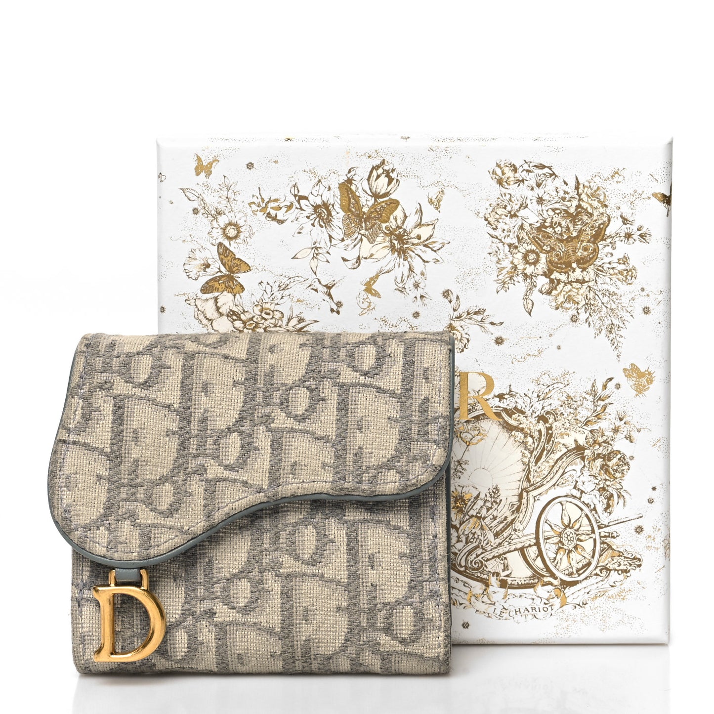 Oblique Saddle Lotus Wallet Grey