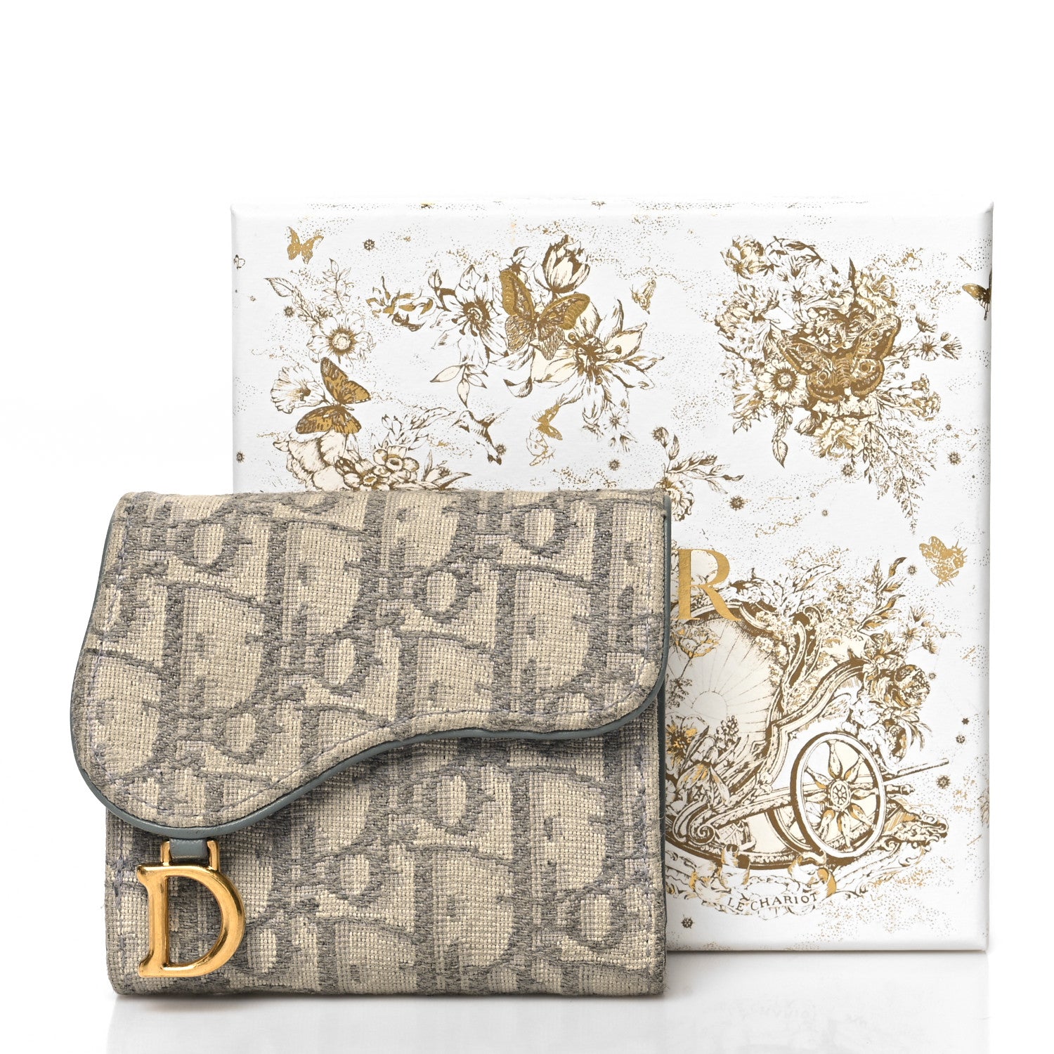 Christian Dior Oblique Saddle Lotus Wallet Grey 12 of 12