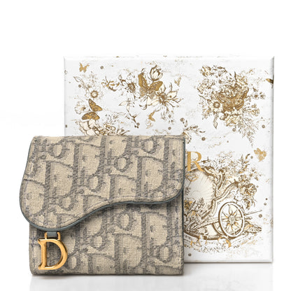 Christian Dior Oblique Saddle Lotus Wallet Grey 12 of 12
