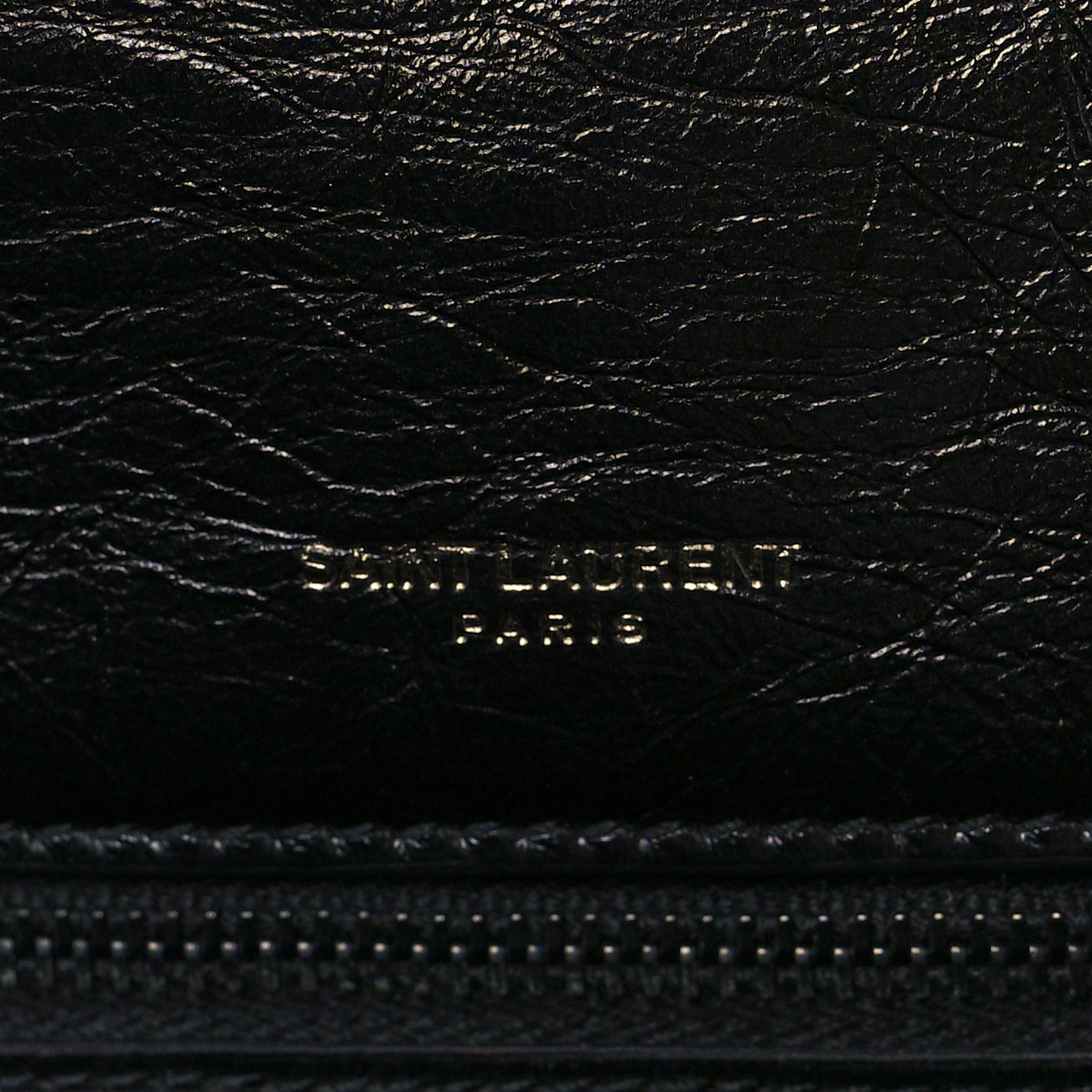 Crinkled Calfskin Matelasse Monogram Medium Niki Chain Satchel Black