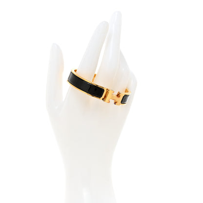 Hermes Enamel Narrow Clic Clac H Bracelet PM Black 2 of 5