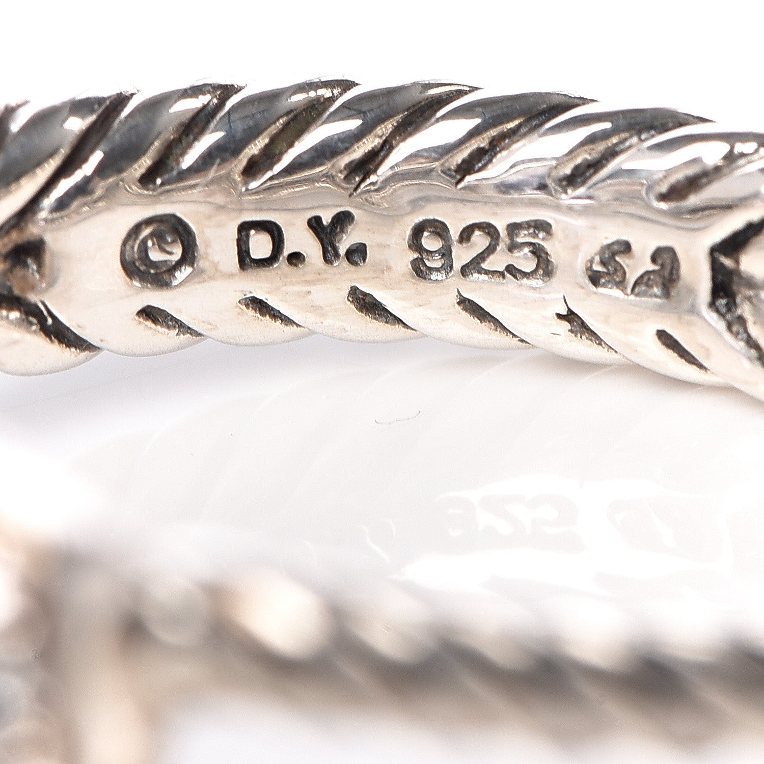 David Yurman Sterling Silver Diamond Amethyst 7mm Petite Albion Ring 57 8 5 of 5