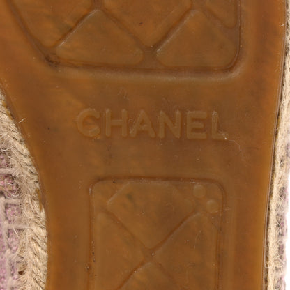Chanel Toile Sequin CC Espadrilles 37 Pink Dark Pink 6 of 10