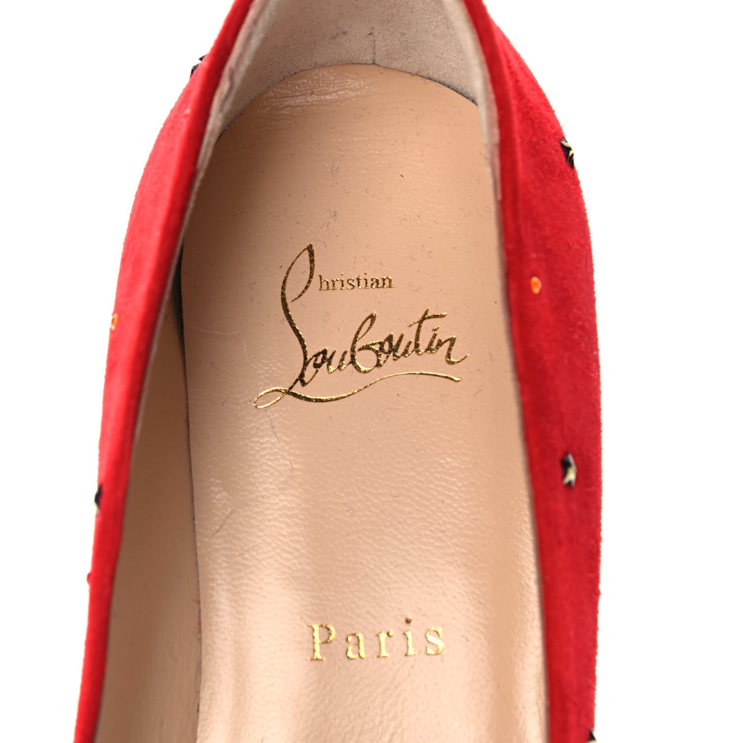 Veau Velours Embellished Gravitanita Starry Flats 39 Red