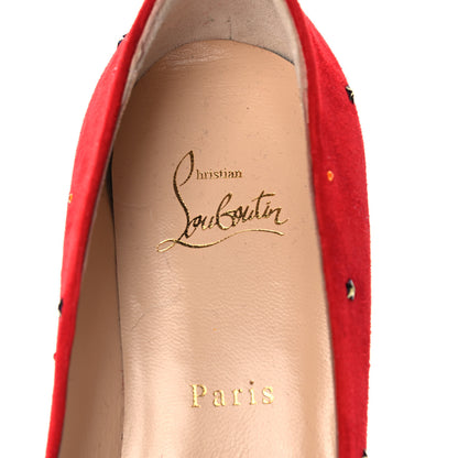 Christian Louboutin Veau Velours Embellished Gravitanita Starry Flats 39 Red 7 of 11