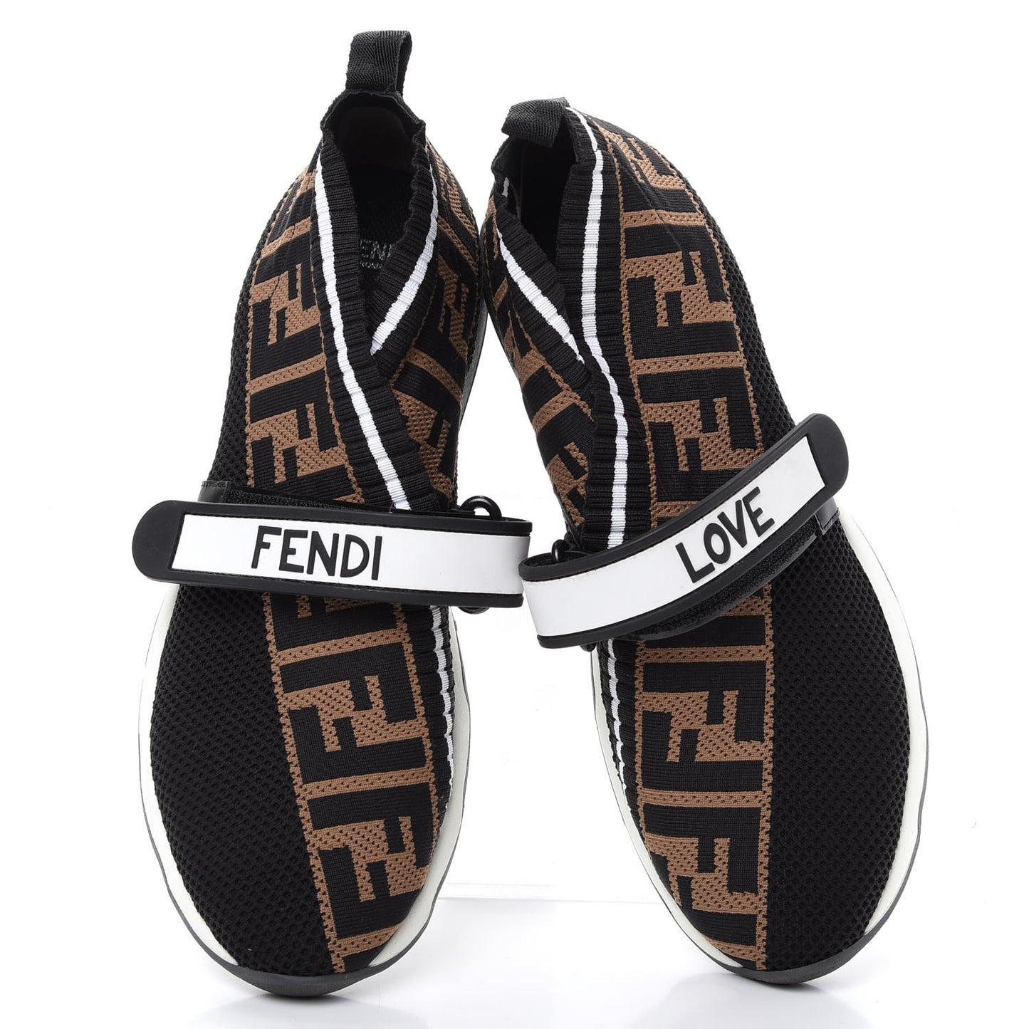 Stretch Yarn FF Stiff Band Rockoko Sneakers 38.5 Black White Tobacco